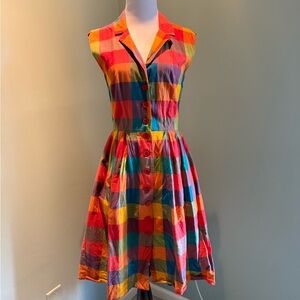 Emily and Fin button down plaid dress